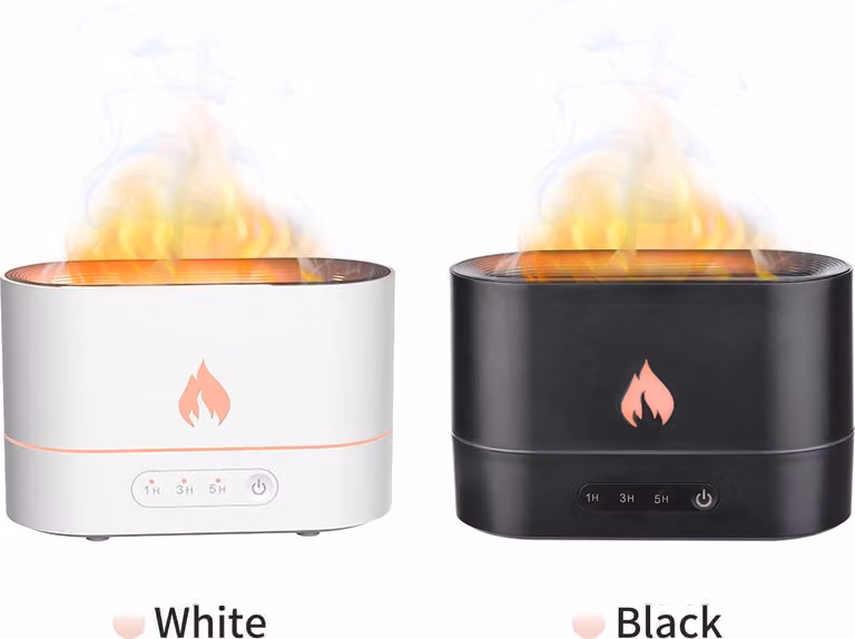 250ml Symulacja płomienia Nawilżacz mgły Płomień Światło nocne Cichy dyfuzor do aromaterapii Nawilżacz USB na biurko do domu Biuro Sypialnia Pokój dziecięcy Czas 1/3/5H