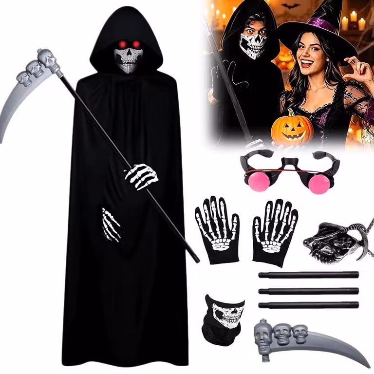 Dekoracja na Halloween w kształcie ducha z tacy na owoce - aktywowana dźwiękiem - świeci - porusza się i kiwa głową - wymiary: 26 x 27 x 25 cm - kolor: pomarańczowy