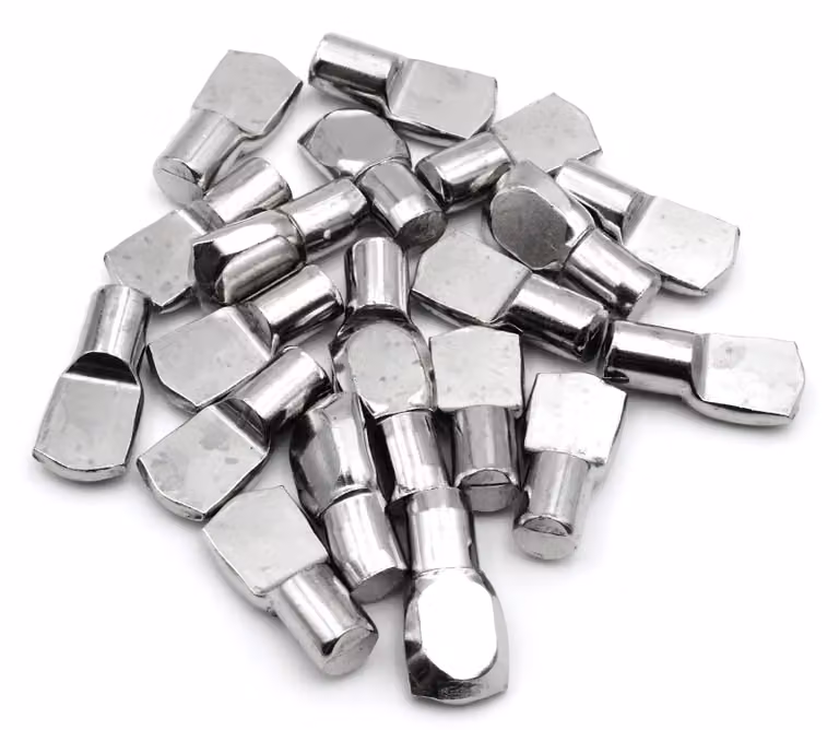 Uchwyty do desek, 7 mm, do mocowania desek, stal, niklowane, 20 sztuk