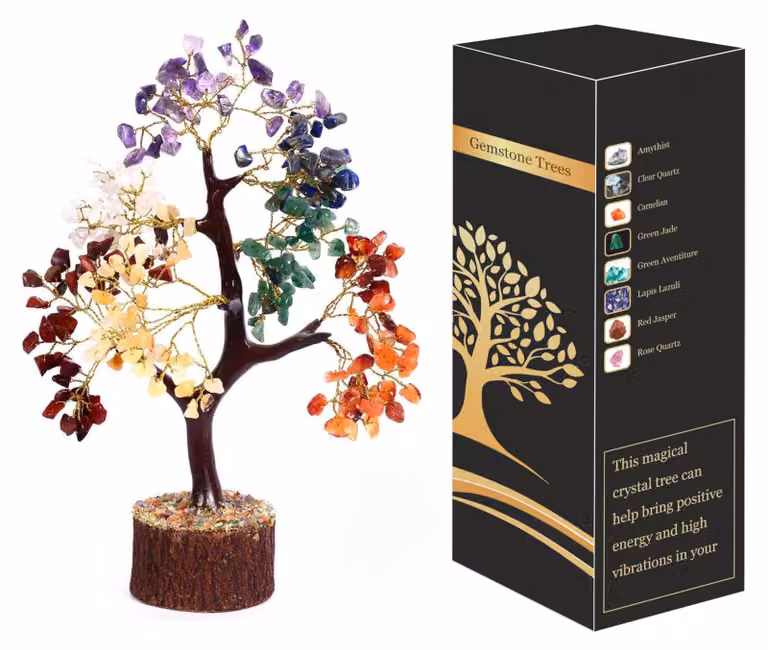 Drzewko bonsai "Drzewo Szczęścia" z 7 czakrami, idealne do dekoracji