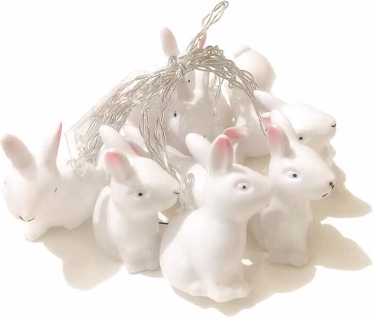 1,5 m Wielkanocny królik lampka sznurkowa 10 LED lampka króliczek Dekoracyjna dekoracja Happy Decor