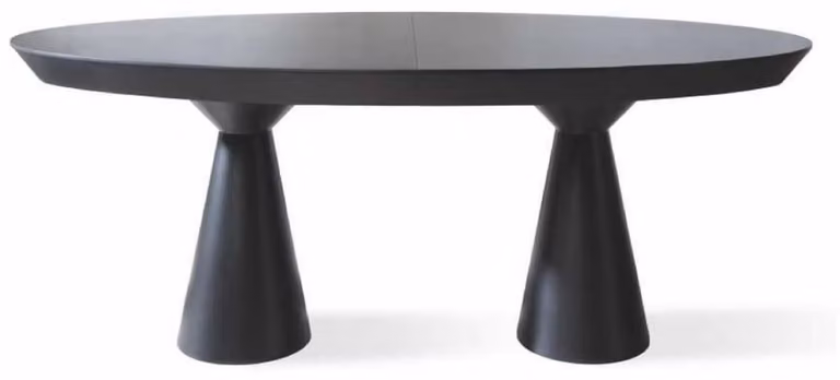 Casa Padrino Luxury Art Deco Dining Table Matt Black 200-250 x 120 x H. 78 cm - Rozkładany stół kuchenny z litego drewna z owalnym blatem - Meble do jadalni - Meble Art Deco - Meble luksusowe