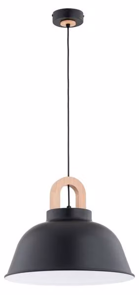 Lampa wisząca VAYPER czarna-jasne drewno 1xE27x15W drewno wym:90x40x40cm IP20 Alfa