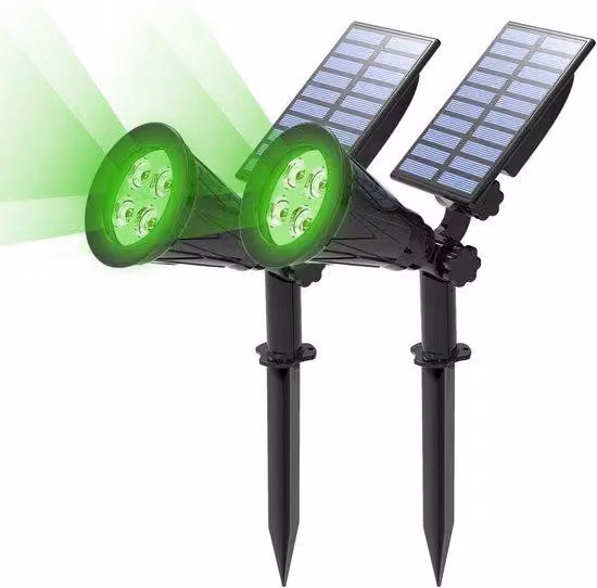 2 sztuki solarnych lamp ogrodowych - wodoodporne lampy zewnętrzne (IP65) - 250 lumenów - 2 poziomy jasności - dekoracja ogrodu, tarasu, trawnika