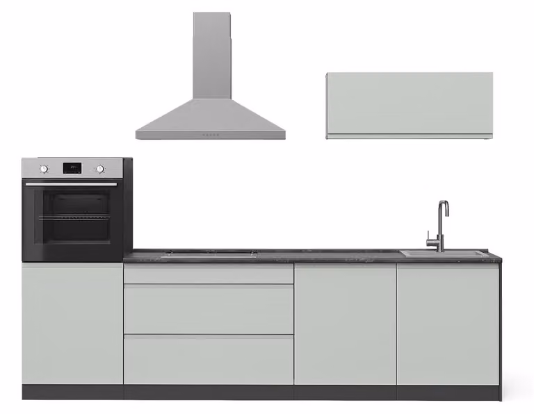 Aneks kuchenny Vicco R-Line Pastelowa zieleń/Antracyt 280 cm blat roboczy Satyna, Model 70605