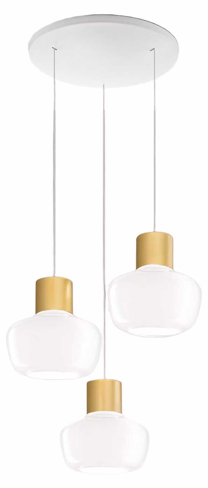Lampa wisząca LED Kino 36W 3900lm 3000K, ściemnialna, metalowa i ze szkła borokrzemianowego, biała - Kino