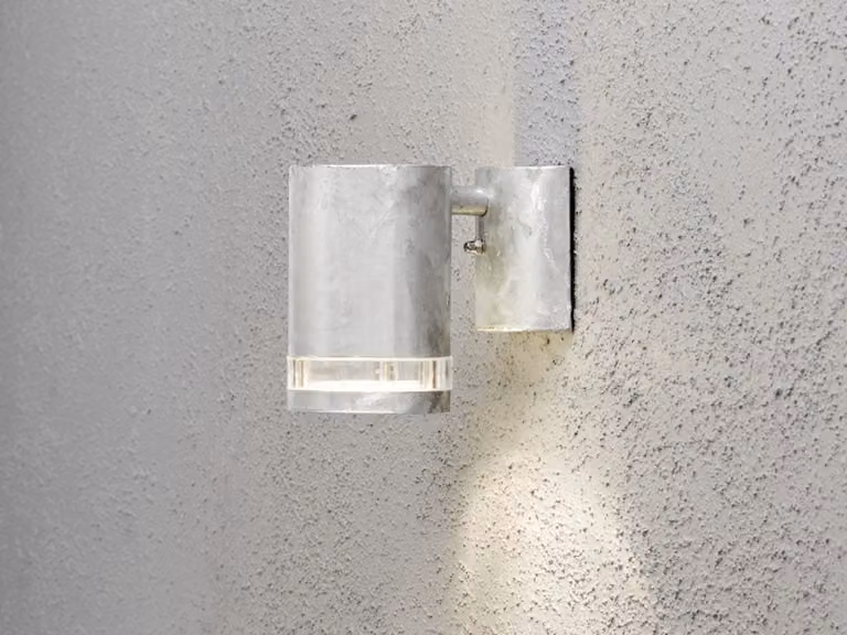 Zewnętrzna kinkiet LED typu downlight do oświetlenia elewacji, oprawa zewnętrzna 13 cm, srebrna