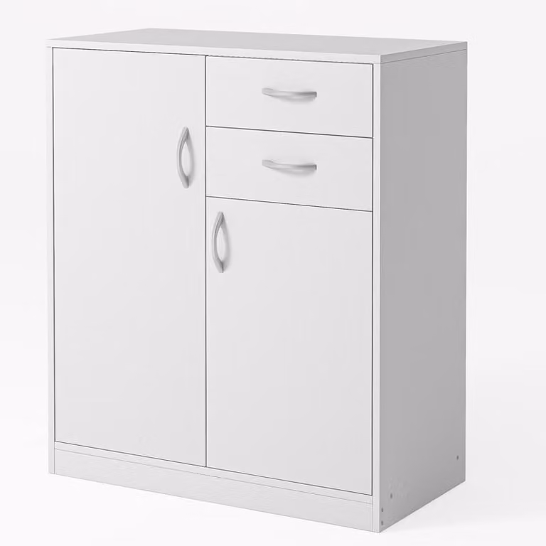 Komoda nowoczesna z szufladami I półkami loft biała regał szafka drzwi 74cm
