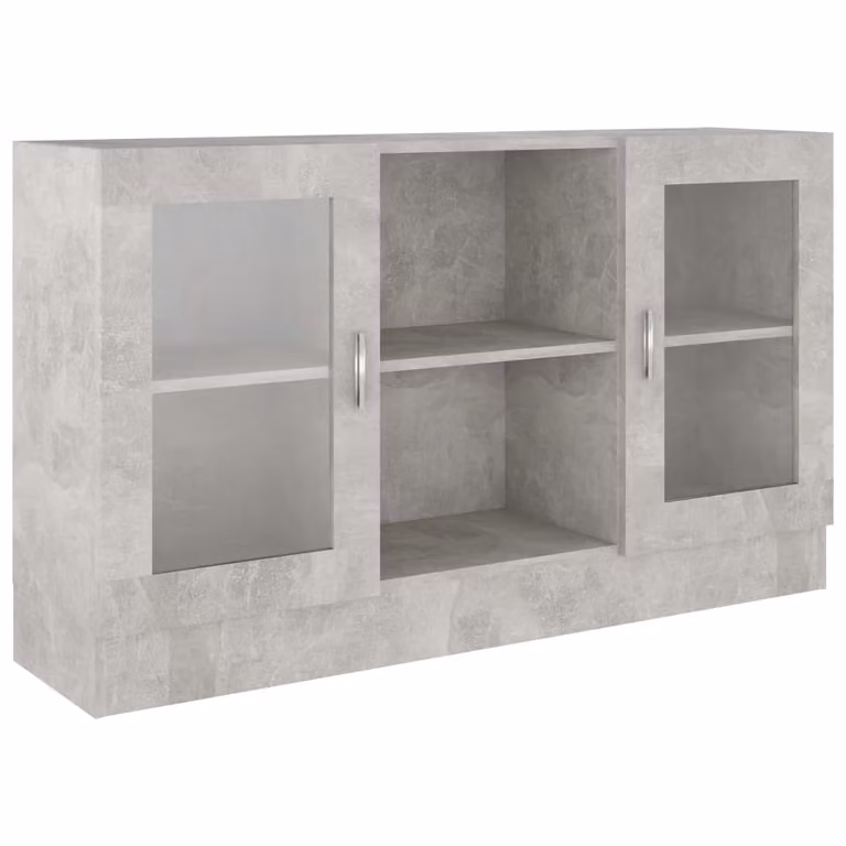 Witryna, szarość betonu 120x30,5x70 cm, materiał drewnopochodny