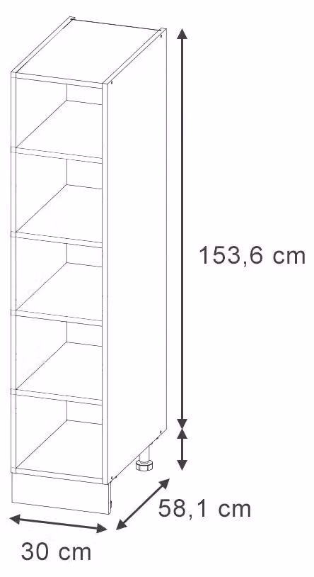 Półka kuchenna Vicco Fame-Line Biały 30 cm bez blatu roboczego, Model 63251