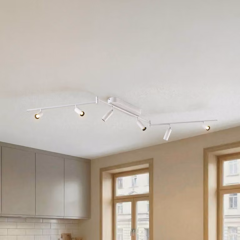 Lampa sufitowa LED Lindby Eldrin, 6 świateł, reflektory, biały
