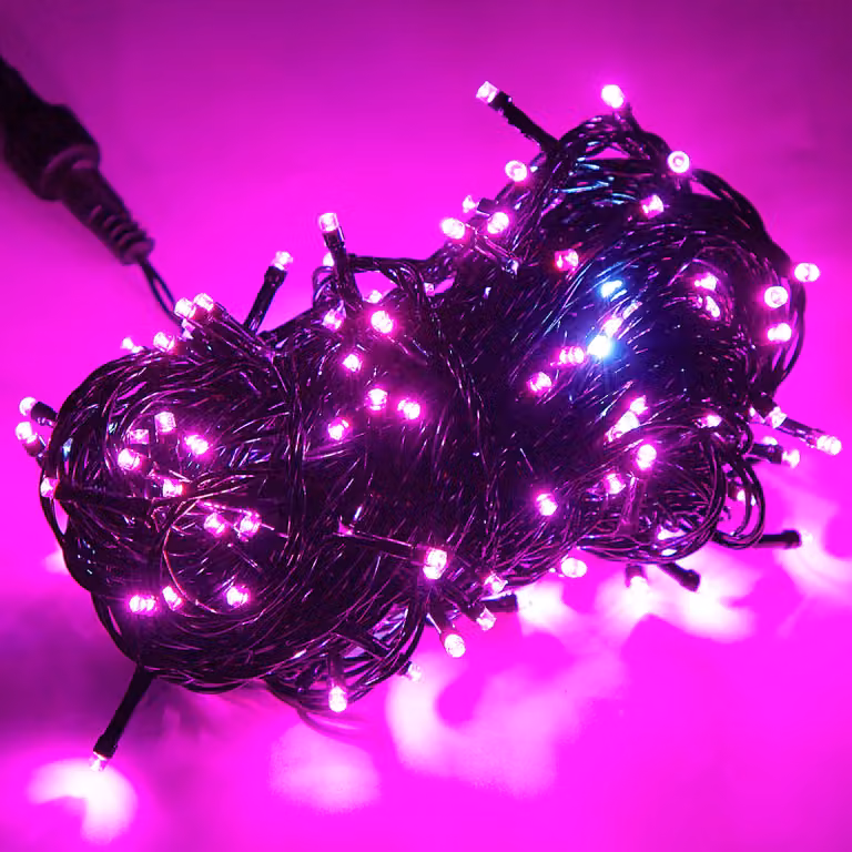 20M 156LEDs LED Fairy Lights Pink, IP44 Wodoodporne lampki choinkowe do dekoracji wnętrz, ogrodów, choinek, przyjęć weselnych (czarny kabel, tryb stałego światła)