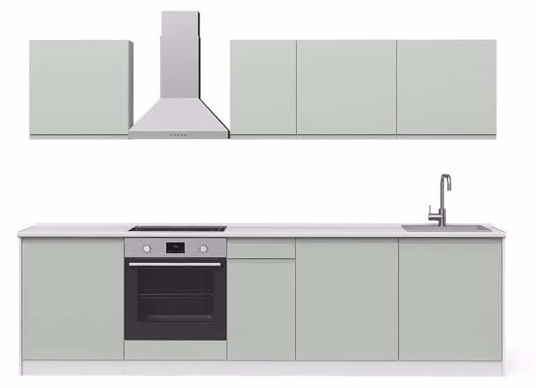 Aneks kuchenny Vicco R-Line Pastelowa zieleń/Biały 280 cm blat roboczy Satyna, Model 70589