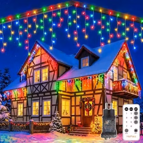 Łańcuch świetlny lodowy deszcz 9 m 360 LED kolorowy na boże narodzenie
