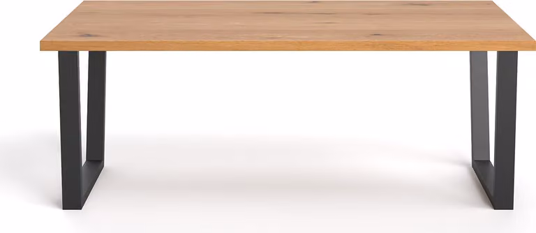 Stół Erant z blatem z litego drewna, 220x80 cm, dąb, designerskie meble