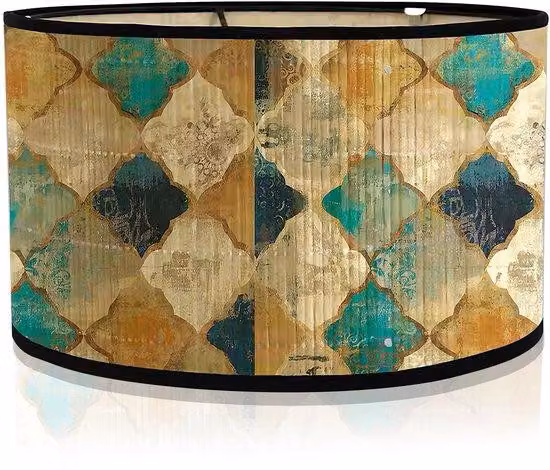 Lampy ścienne dekoracyjne, klosze lamp, lampy wiszące: WIYETY, 30 x 20 cm, gwint E27, lampa wisząca w stylu vintage, klosz, tkanina, idealna do salonu i sypialni