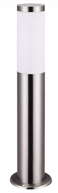Lampa ogrodowa monzana Dahlia w kolorze srebrnym ze stalową obudową, czujnikiem ruchu i żarówką E27 o barwie ciepłej bieli, klasa ochrony IP44