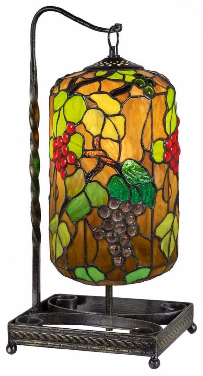 Casa Padrino Luxury Tiffany Table Lamp Multicoloured / Black 17 x 17 x H. 45 cm - Lampa biurkowa Tiffany - Luksusowe wnętrze - Luksusowe oświetlenie Art Deco - Lampy Tiffany