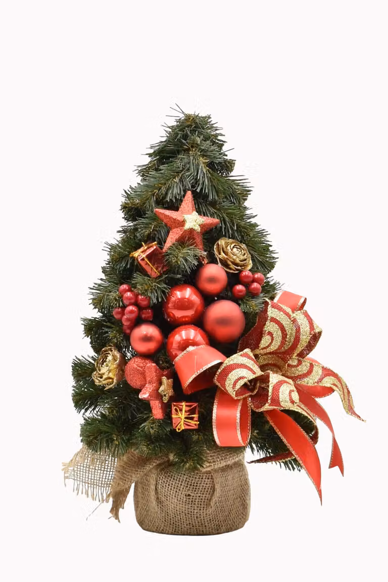 PINUS COMPANY | Choinka - 40 cm - Czerwona - Ręcznie wykonana - Elegancka dekoracja świąteczna
