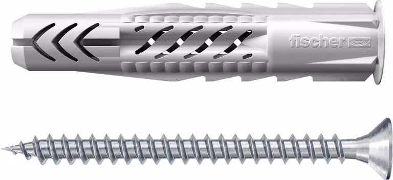 Fischer 90879, Zestaw śrub i kotw, Autoklawowany gazobeton, Cegła, Foam concrete, Metal, Nylon, Szary, Srebrny, PZ2, CE
