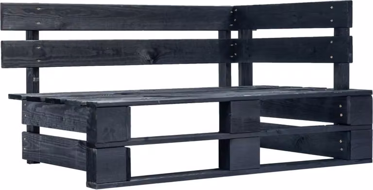 vidaXL 2-osobowa sofa z palet czarna Impregnowane drewno sosnowe