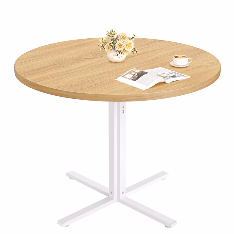 Okrągły stół do jadalni VASAGLE, stół do jadalni, mały stół kuchenny dla 4 osób, styl wiejski, wodoodporna powierzchnia, 80 cm d, 74,8 cm h, do jadalni
