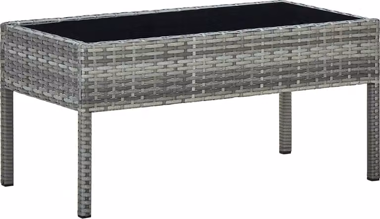 Stolik ogrodowy, szary, 75x40x37 cm, rattan PE