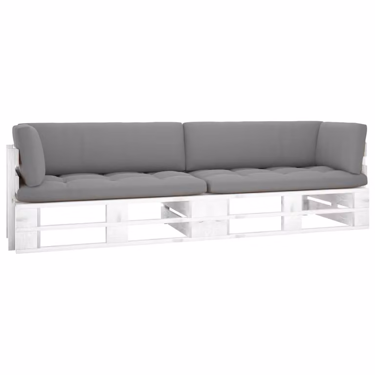 2-osobowa sofa z palet biała Impregnowane drewno sosnowe