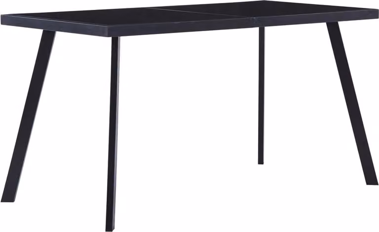 Stół do jadalni Living Store czarny 140 x 70 x 75 cm szkło hartowane
