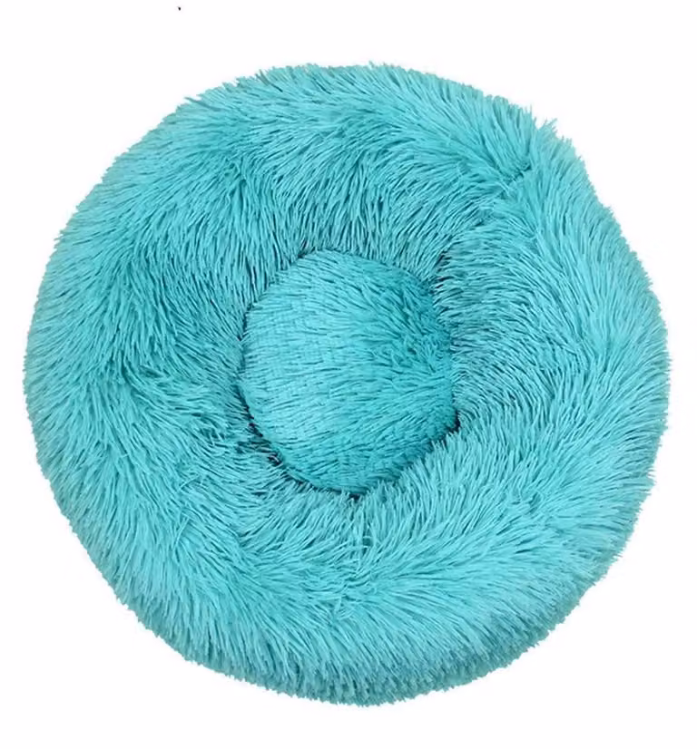 Łóżeczko dla psa, łóżeczko dla kota, miękkie, okrągłe, wykonane z pluszu, 60 cm, kolor zielony