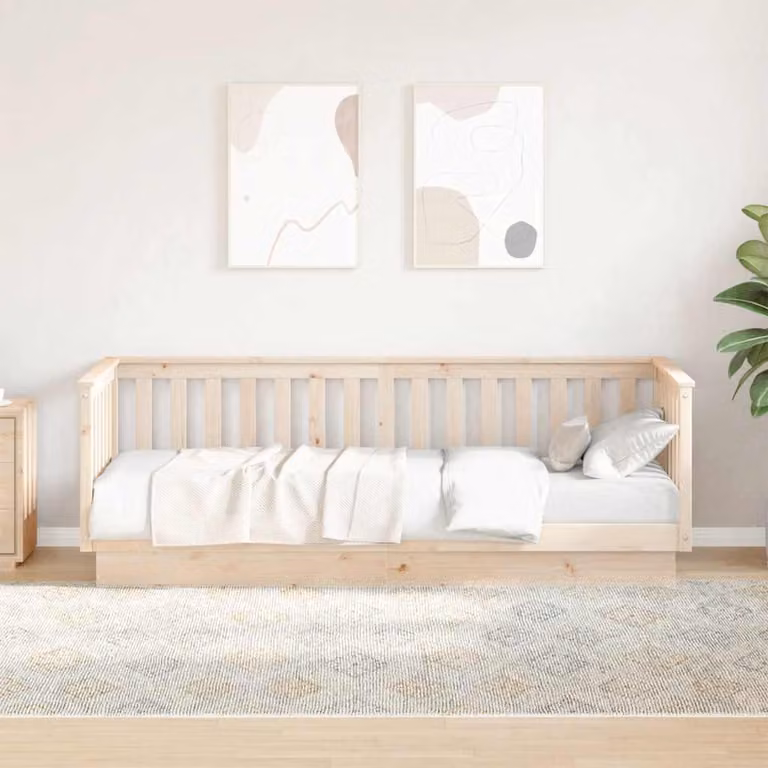 Maison Exclusive – łóżko dzienne bez materaca 90 x 200 cm, lite drewno sosnowe