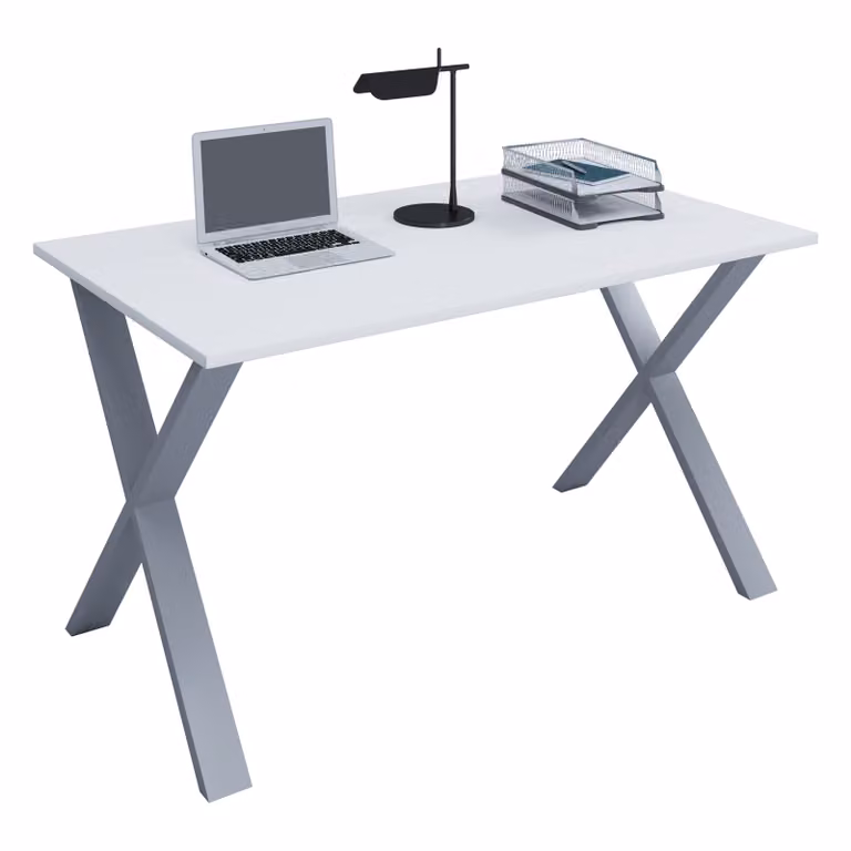 Drewniane biurko | H. 76 x W. 140 x T. 50 cm | Stół komputerowy prosty | Stopki wykonane z wysokiej jakości metalu | Stół roboczy | Meble biurowe - Lona X