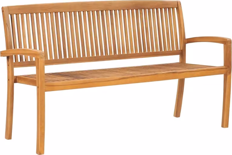 Ławka ogrodowa 159 cm teak z poduszką czerwoną