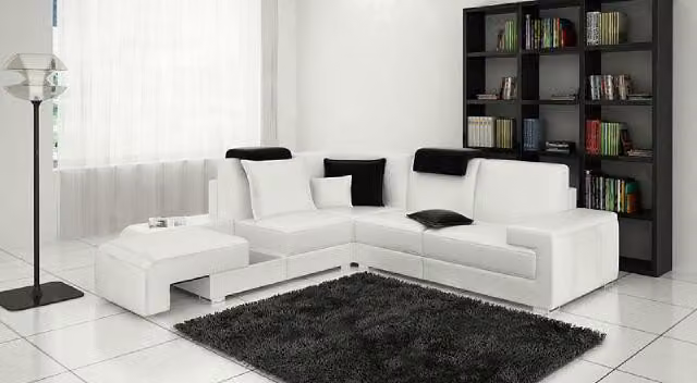 Komplet wypoczynkowy, narożnik, sofa, skórzana tapicerka, model D3303C