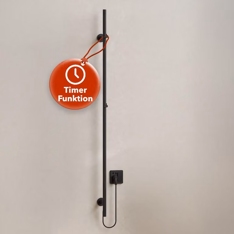 BELVIT elektryczna suszarka do ręczników 150 cm 60 W z timerem i 2 ustawieniami ciepła - elektryczny podgrzewacz do ręczników, naścienny, 2 haczyki, grzejnik łazienkowy