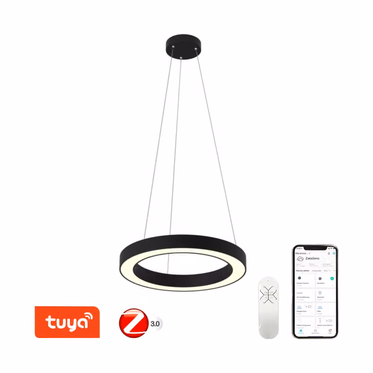 Immax NEO PASTEL Inteligentna oprawa wisząca 60cm 52W czarna Zigbee 3.0