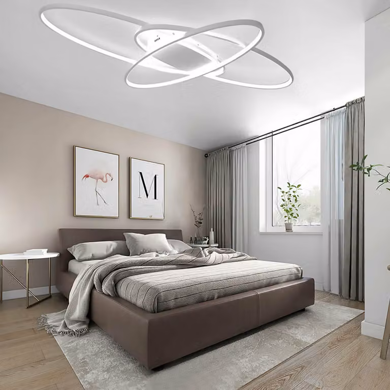 70W LED Ściemnialna Kreatywna lampa sufitowa Aluminiowa trójkolorowa z pilotem Nowoczesna 3-pierścieniowa lampa sufitowa Żyrandol Lampa chroniąca oczy Energooszczędne światło (białe) do salonu Sypialnia Jadalnia Przedpokój Bar Kawiarnia Restauracja Hotel