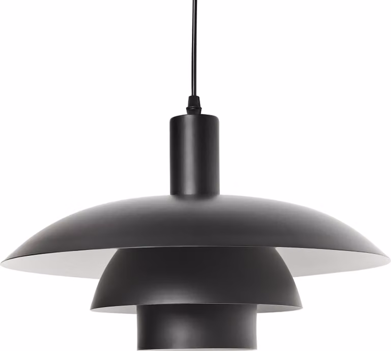 BELIANI Lampa wisząca czarna metalowy klosz klosz piętrowy mid century styl retro