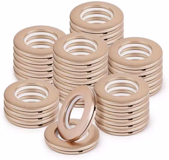32 sztuki pierścieni do zasłon - plastikowe pierścienie do zasłon o średnicy 40 mm - idealne do zasłon okiennych, zasłon prysznicowych, garderób, zasłon drzwiowych - kolor złoty