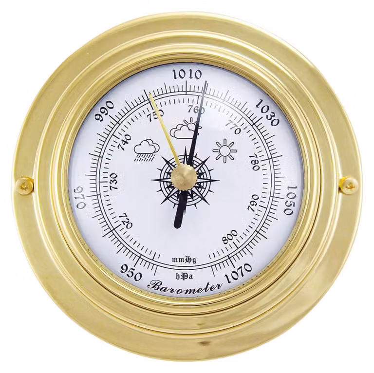 Solidchoice - Barometr mosiężny w stylu retro, wymiary 10 x 6,3 cm