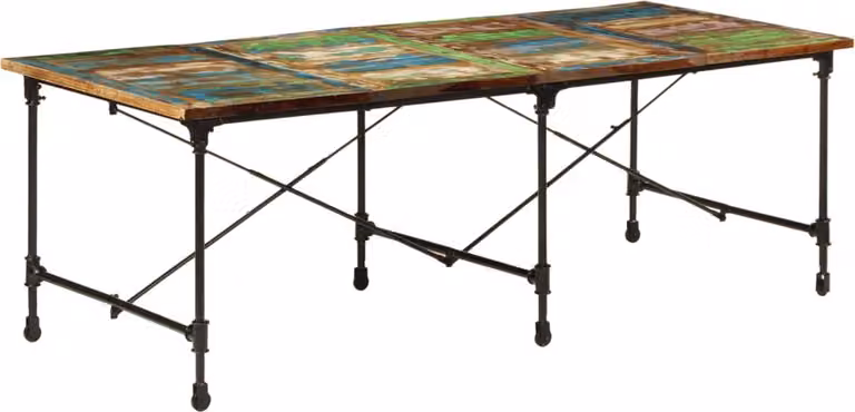 Stół do jadalni, 220x90x77 cm, lite drewno z odzysku