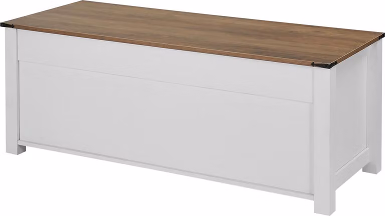 SucceBuy podnoszony stolik kawowy 120 cm, rustykalny stolik kawowy z drzwiami stodoły i ukrytym schowkiem, nowoczesny prostokątny podnoszony stolik do salonu, biura lub domu, biały stolik do salonu