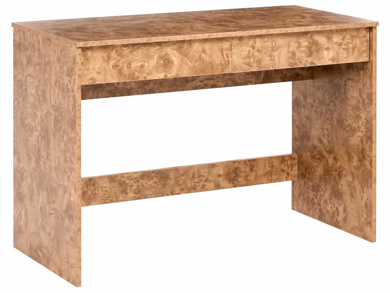 BELIANI Biurko brązowe płyta wiórowa 110 x 50 cm 2 szuflady home office w stylu mid-century szerokie nogi