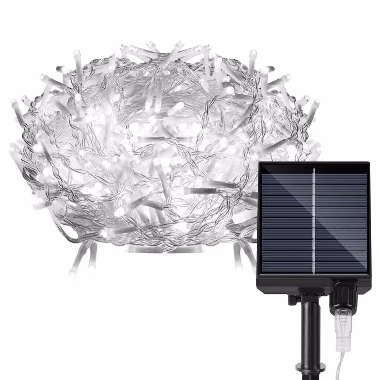 Girlanda solarna LED Bettizia 15M, oświetlenie zewnętrzne, efekt "śniegu", 600 diod LED, dekoracja do wnętrz i ogrodu, wodoodporna, z pilotem
