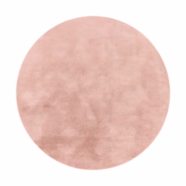 Puszysty dywan Solina różowy okrągły Średnica: 80 cm