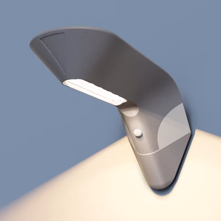 Lampa solarna zewnętrzna, z czujnikiem ruchu, klasa szczelności IP65, wykonana z aluminium, zestaw 1 sztuka