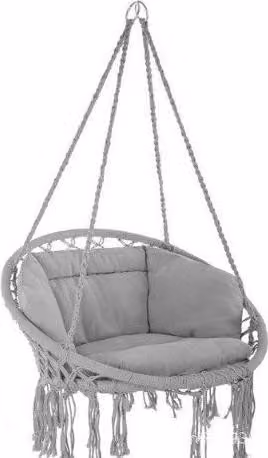 Krzesło Brazylijskie fotel wiszący Magia Wypoczynku w Stylu Boho  B-3101C SZARY