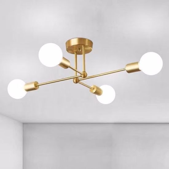 Lampa świetlna Golden Sputnik - Regulowana - Średnica 72 cm - Do sypialni Kuchnia dzienna - 4 E27-Lamps