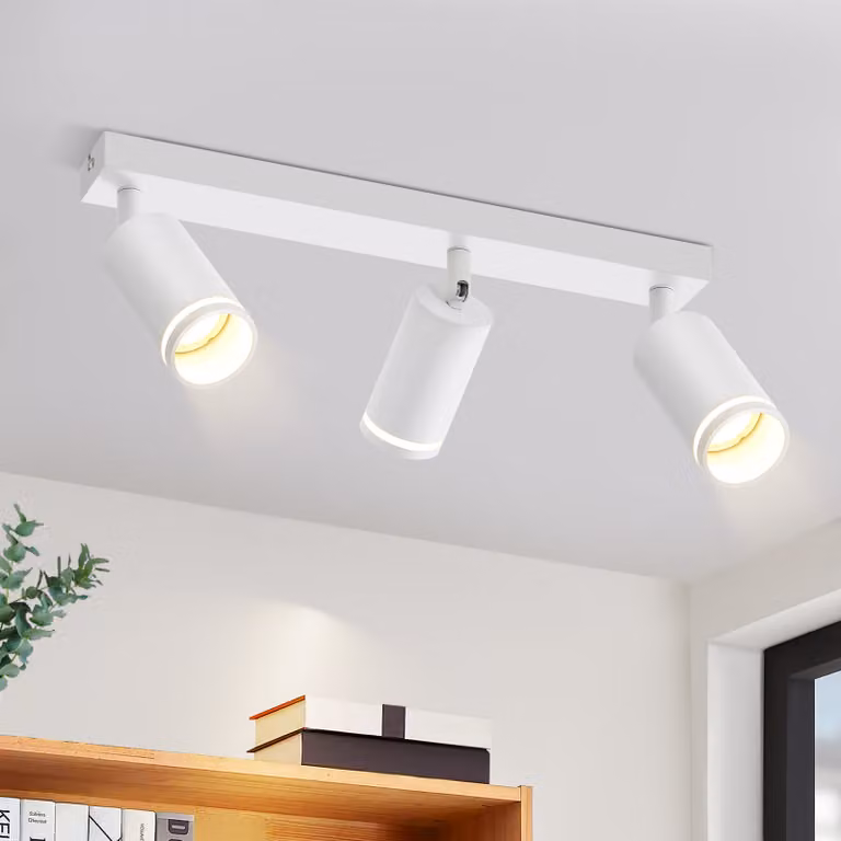 ZMH Lampa sufitowa LED Biała 3-płomienna lampa sufitowa GU10 Reflektor Przemysłowa ruchoma lampa ścienna Sufit do jadalni Sypialnia bez żarówki