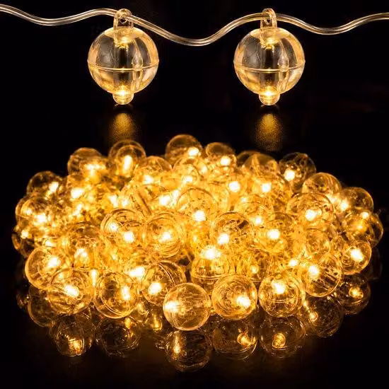 Lampki LED do balonów, 100 sztuk - ciepła biel, z haczykami - mini papierowe lampiony - dekoracje na imprezę